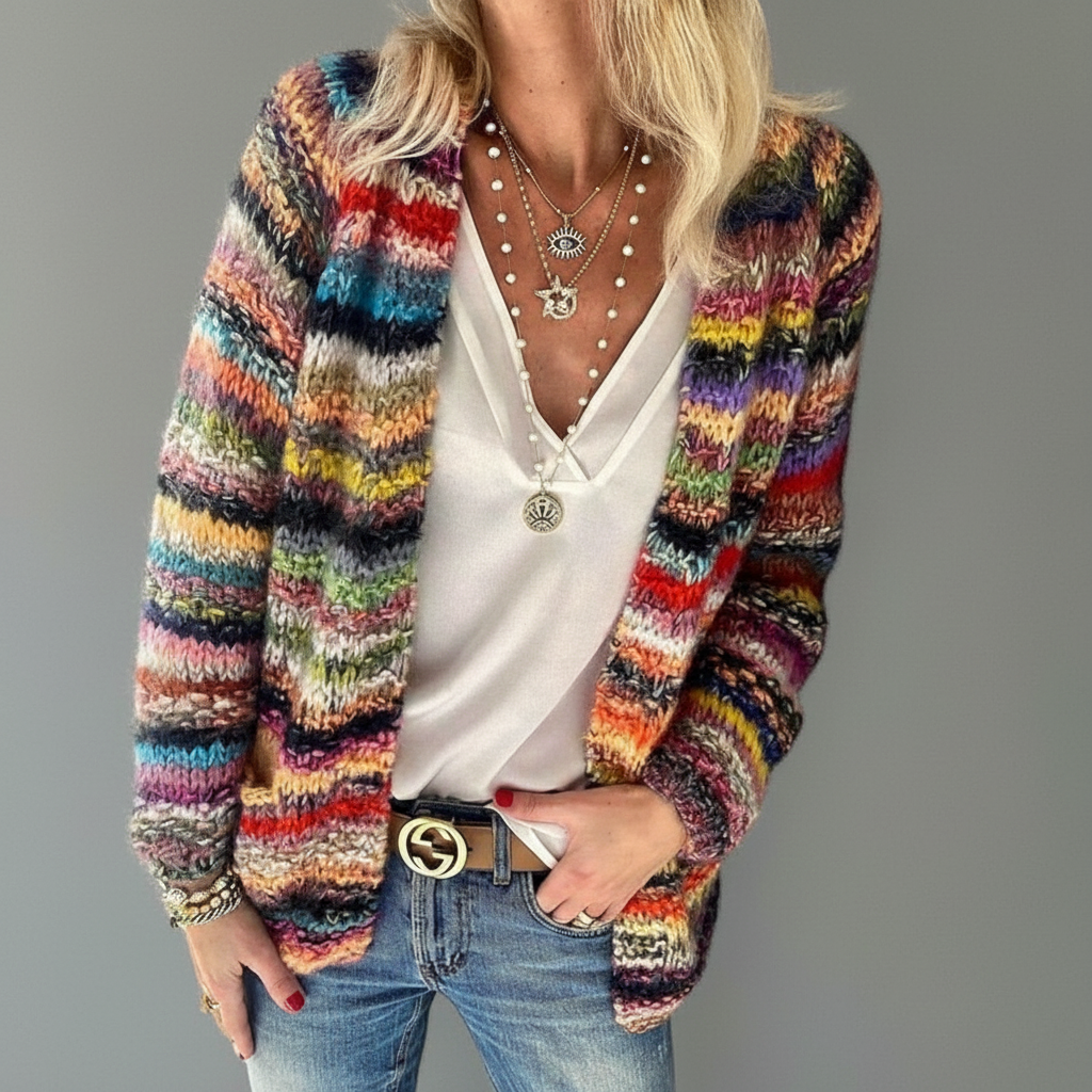 Serena kardiganas – jaukus ir ryškus